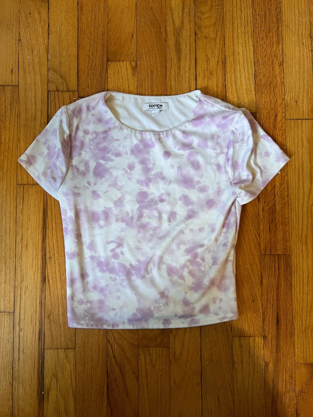 Edition Express Purple Tie Dye Short Sleeve Crop Top | Size XS